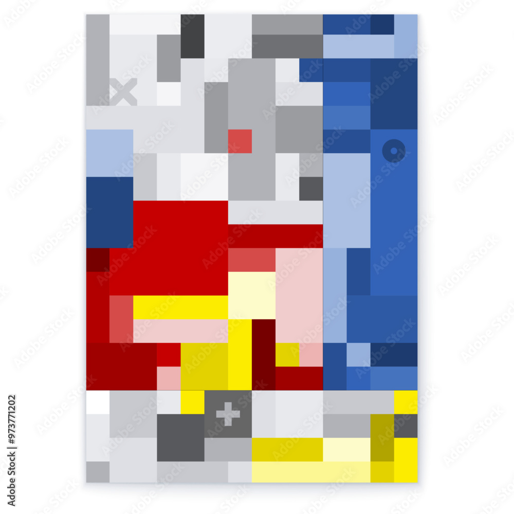 Colorful abstract geometric poster design featuring diverse elements and vibrant colors Colorful abstract geometric poster design featuring diverse elements and vibrant colors