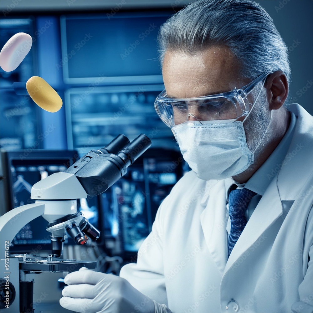 A scientist is poised in a modern biotech lab, immersed in groundbreaking research. Surrounded by cutting-edge technology, their dedication embodies the future of scientific innovation. A scientist is poised in a modern biotech lab, immersed in groundbreaking research. Surrounded by cutting-edge technology, their dedication embodies the future of scientific innovation.