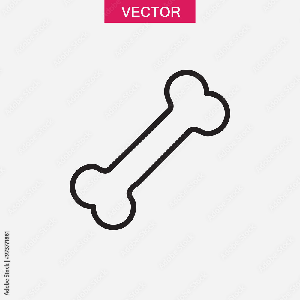 Bone line icon. vector flat simple linear illustration for web and app..eps