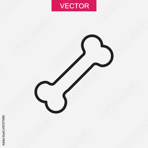 Bone line icon. vector flat simple linear illustration for web and app..eps