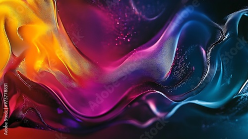 Colorful hues of random bright waves and patterns sparkles