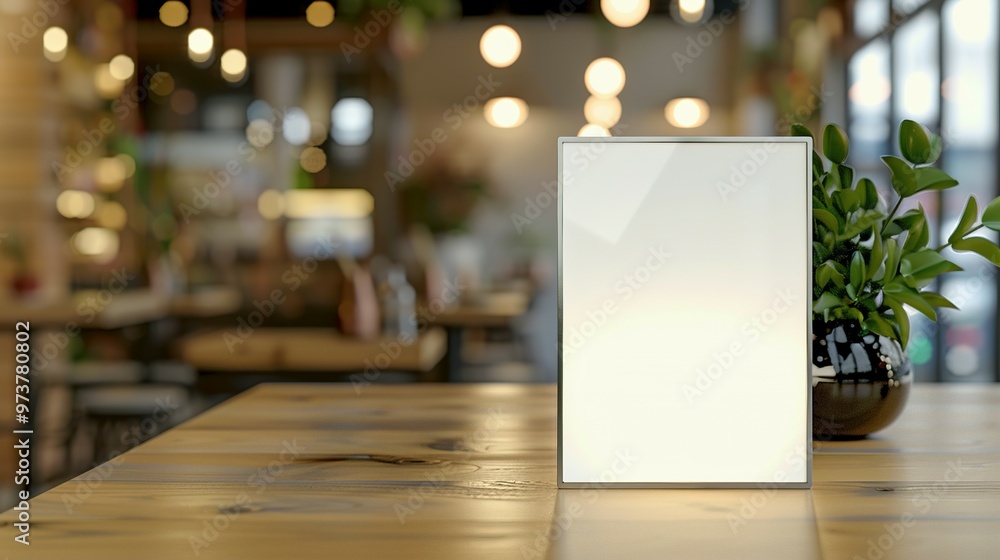Key Visual Layout for Presentation: Mockup of a Stand for a Menu Frame Tent Card with a Blurred Background Design Key Visual Layout for Presentation: Mockup of a Stand for a Menu Frame Tent Card with a Blurred Background Design