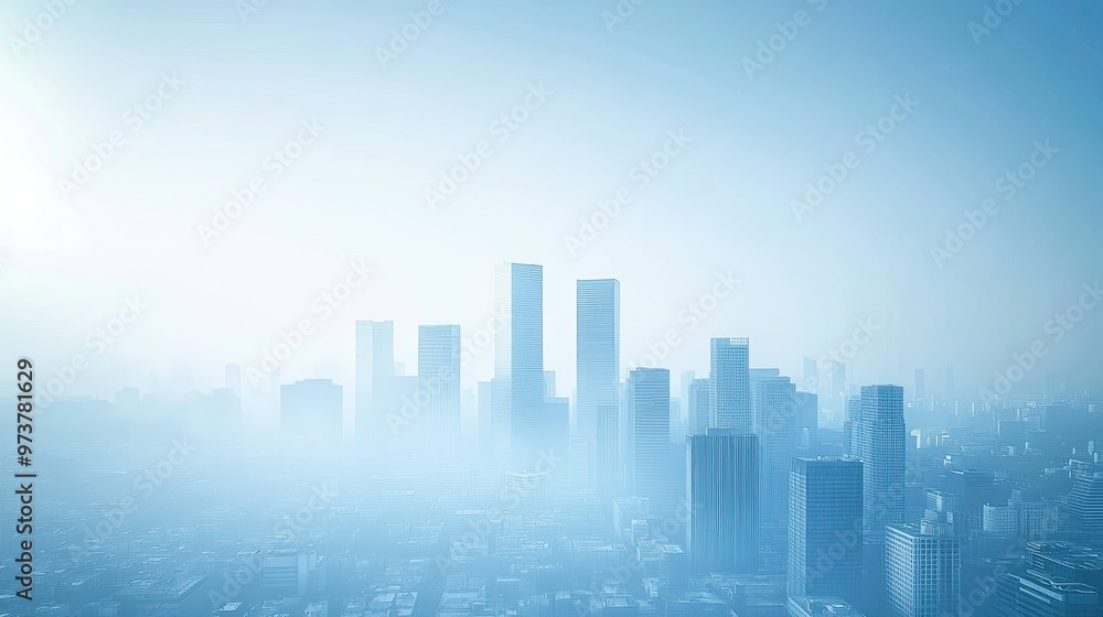 Fototapeta premium Minimalist Cityscape in Watercolor Style