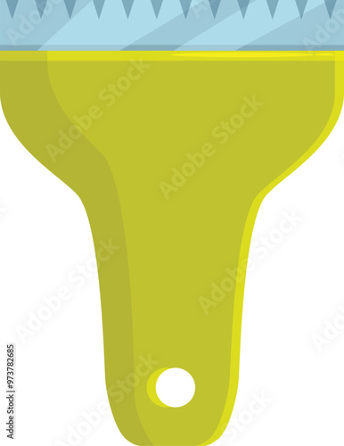 This cartoon putty knife is spreading glue, plaster, or epoxy