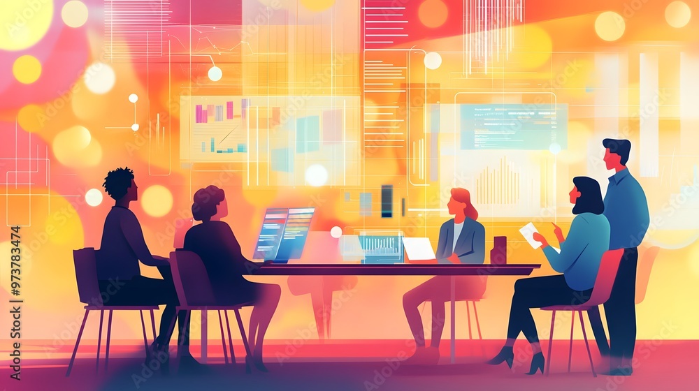 A Team of Diverse Professionals Collaborating in a Modern Tech-Driven Office A Team of Diverse Professionals Collaborating in a Modern Tech-Driven Office