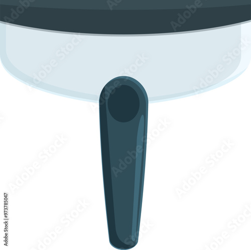 Cleaning squeegee with black plastic handle is removing water from surface