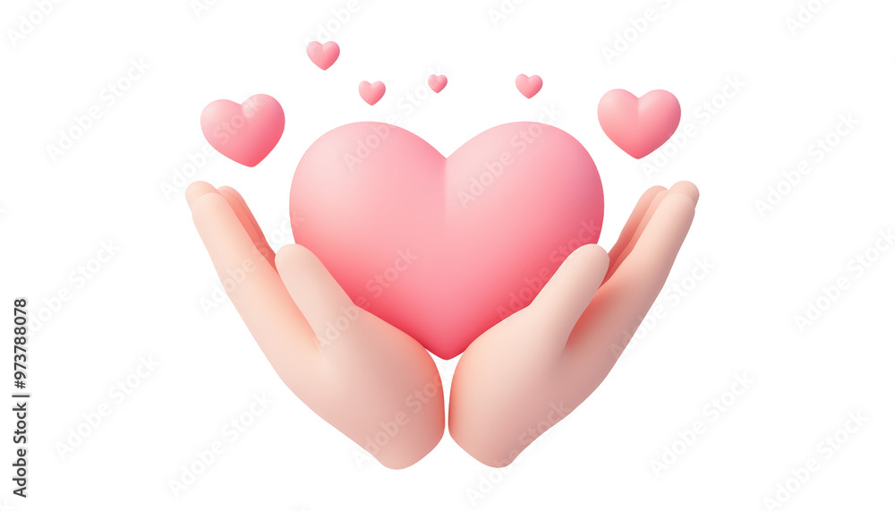two hand holding heart 3d render icon isolated on transparent background cutout two hand holding heart 3d render icon isolated on transparent background cutout