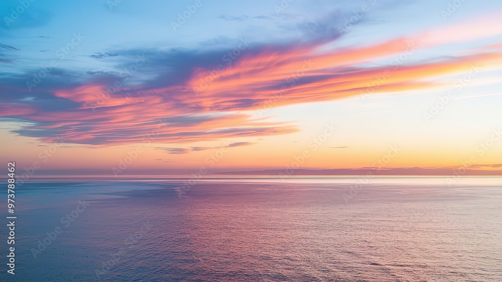 Obraz premium Scenic view of sea against sky during sunset. made with generative Ai 
