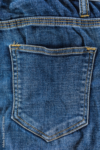 blue jeans pocket with label