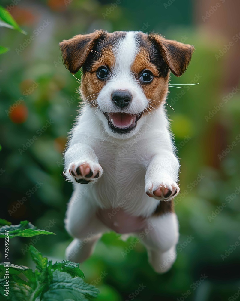 Energetic Puppy Enjoying a Bright Afternoon in Backyard Energetic Puppy Enjoying a Bright Afternoon in Backyard
