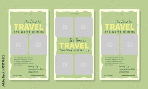 social media story or reels template for travel holiday tourism marketing and sale promo. tour advertising. banner offer. 