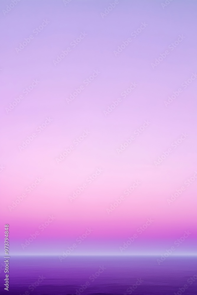 Calm ocean reflecting a purple and pink sunset sky Calm ocean reflecting a purple and pink sunset sky