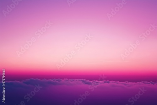 Canvas Print Pink and purple sunset sky transforming into night above the clouds