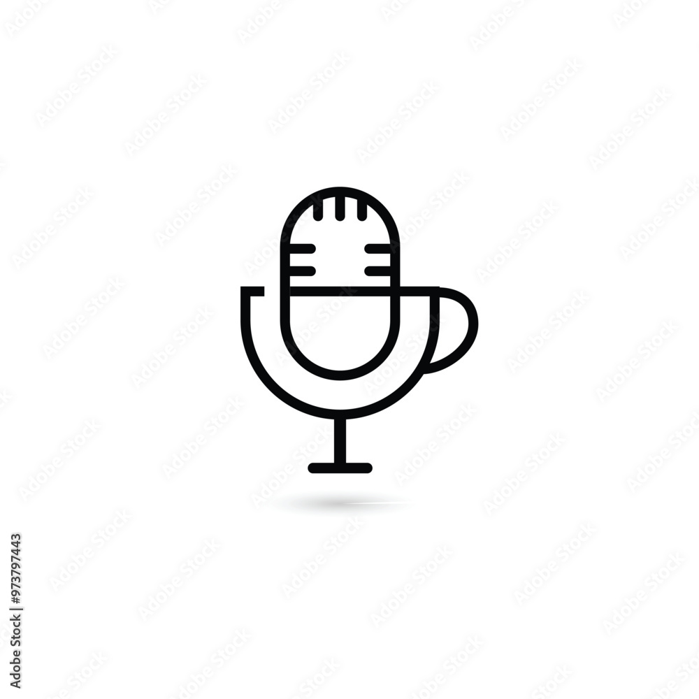 microphone and cup combined logo. microphone with cup icon vector template microphone and cup combined logo. microphone with cup icon vector template