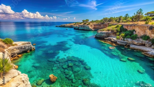 A stunning view of a gulf in the Salento peninsula, Italy , Salento, peninsula, Italy, gulf, coastline