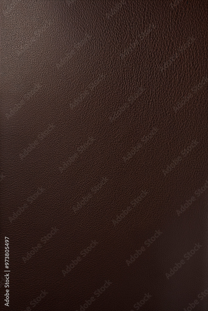 Fototapeta premium Polished dark brown leather with a smooth surface and fine texture.