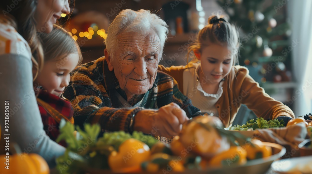 Grandparents teaching grandchildren about the importance of seasonal eating and sustainability Grandparents teaching grandchildren about the importance of seasonal eating and sustainability