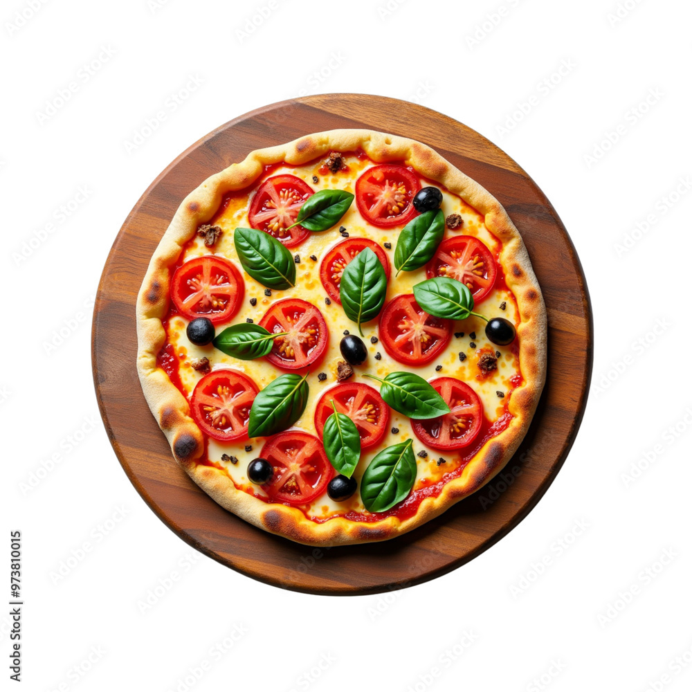 Vegan pizza isolated on transparent background Vegan pizza isolated on transparent background