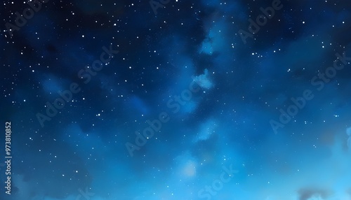 Starlit Night Sky with Deep Dark Blue Hues