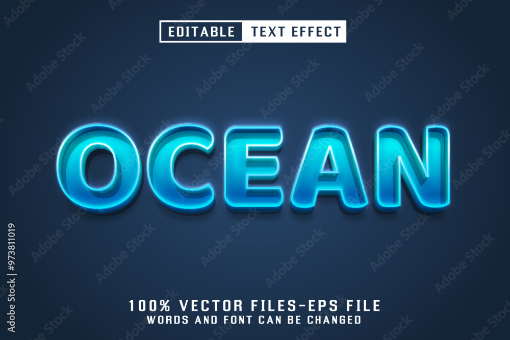 Obraz premium Ocean Editable Text Effect