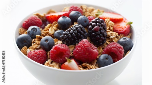 Nutritious Granola and Muesli with Fresh Berries 