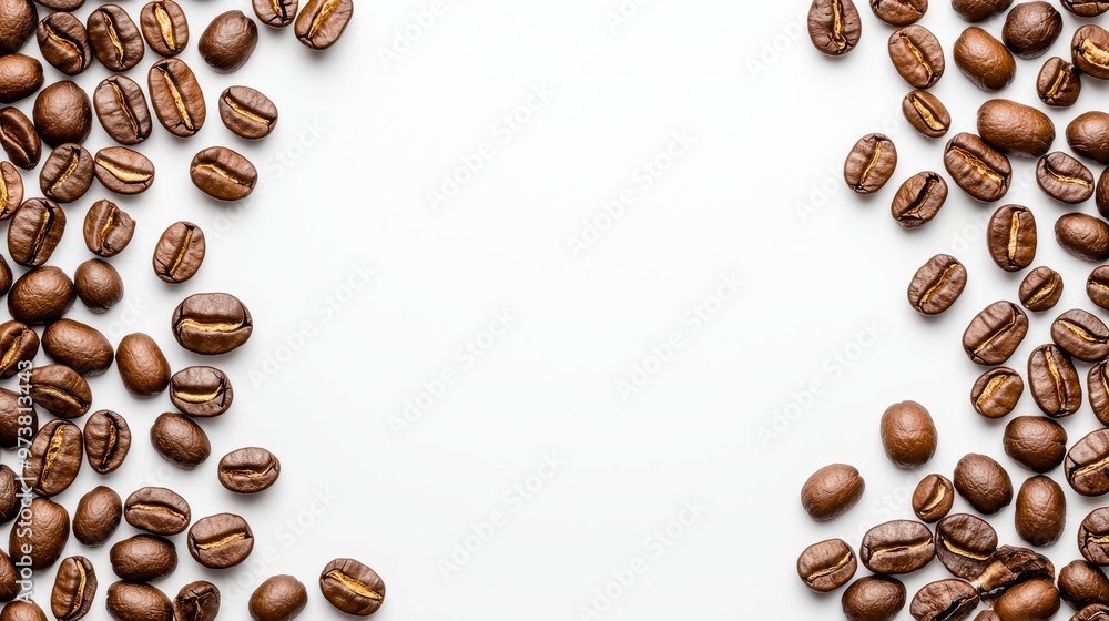 Roasted Coffee Beans Border Frame Background Roasted Coffee Beans Border Frame Background