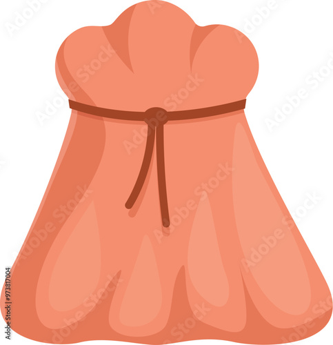 Simple red cloth bag tied securely with string, suggesting it contains something valuable or important