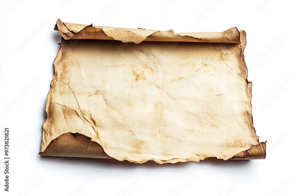 old paper manuscript isolated on white background. ancient page with space for writing , ai old paper manuscript isolated on white background. ancient page with space for writing , ai
