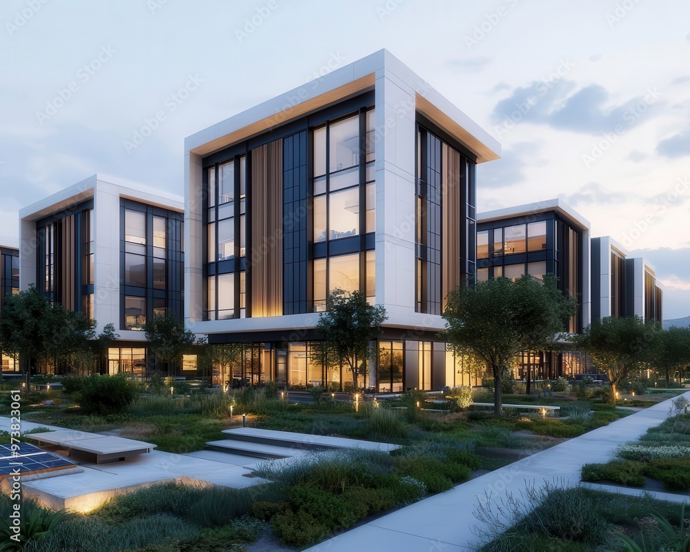 A mixed-use development with renewable energy systems and green spaces, representing the fusion of construction, development, and sustainability A mixed-use development with renewable energy systems and green spaces, representing the fusion of construction, development, and sustainability
