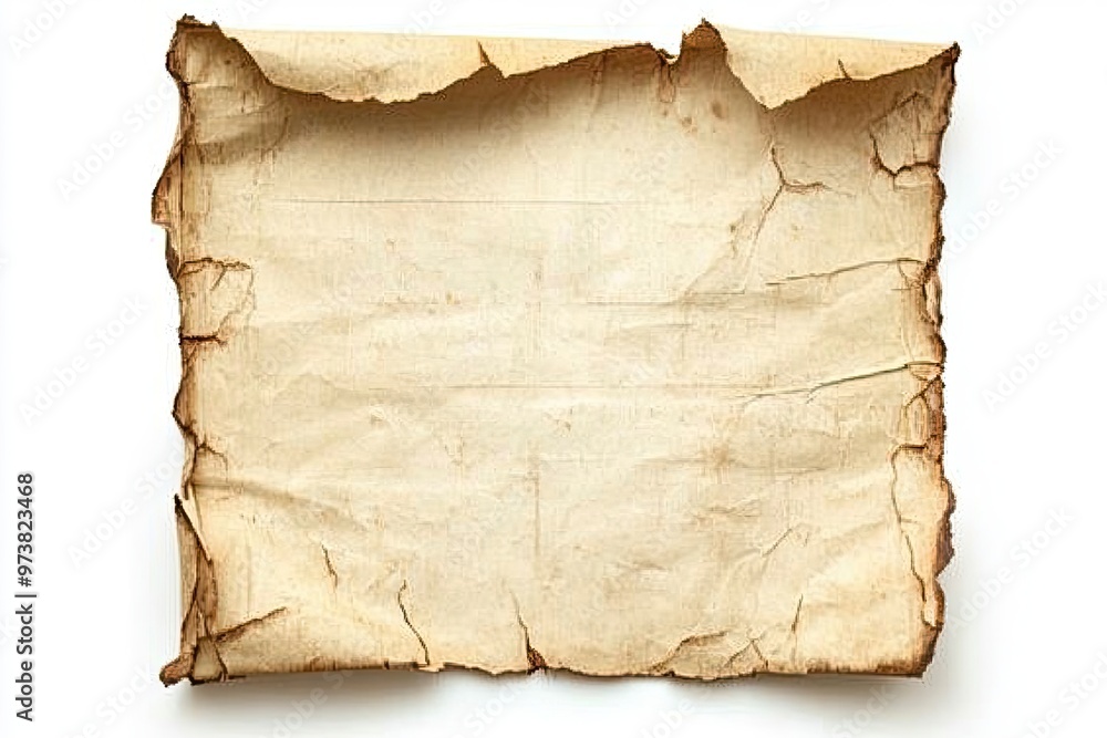 old paper manuscript isolated on white background. ancient page with space for writing , ai old paper manuscript isolated on white background. ancient page with space for writing , ai