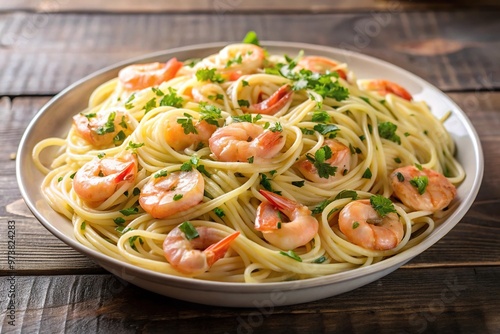 Delicious shrimp scampi pasta ready to be savored