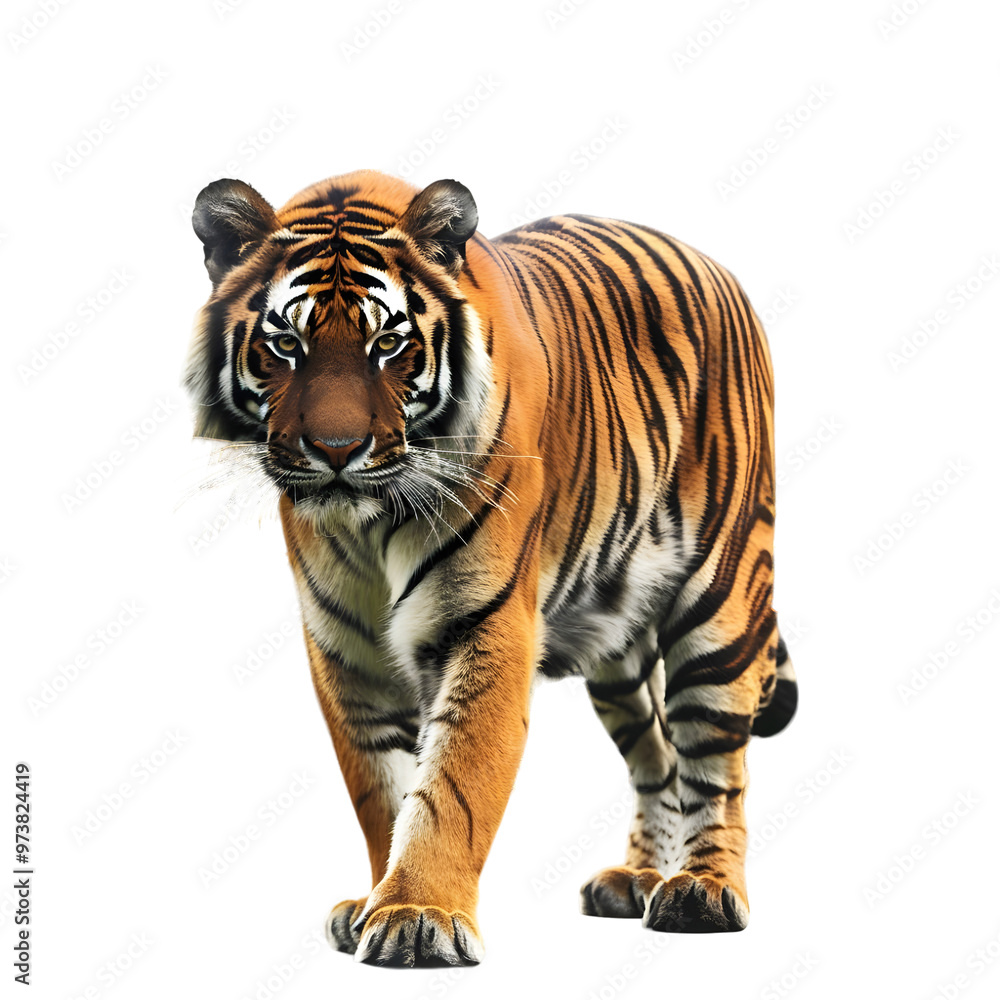 Obraz premium Tiger in front of forest on transparent background