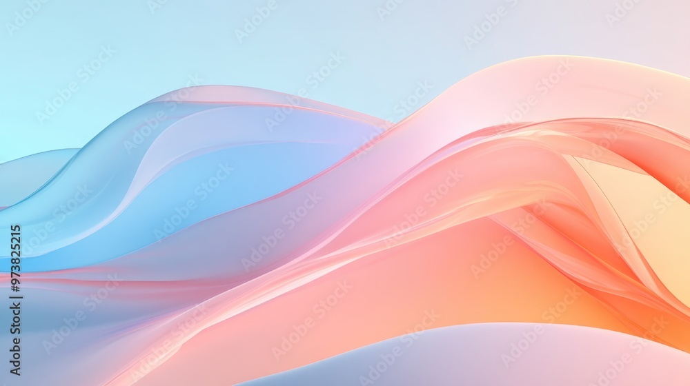Abstract Flowing Waves - Smooth Pastel Colors, Soft & Gentle Abstract Flowing Waves - Smooth Pastel Colors, Soft & Gentle
