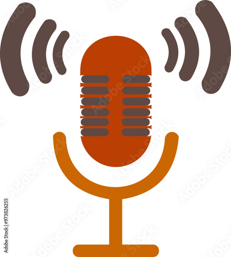 Podcast Mic Icon Illustration