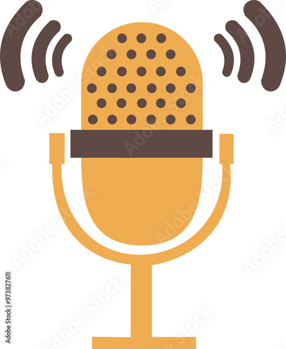 Podcast Mic Icon Illustration