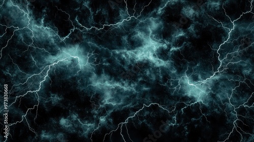 Abstract Lightning Crackle Texture  Blue Green and Black Background
