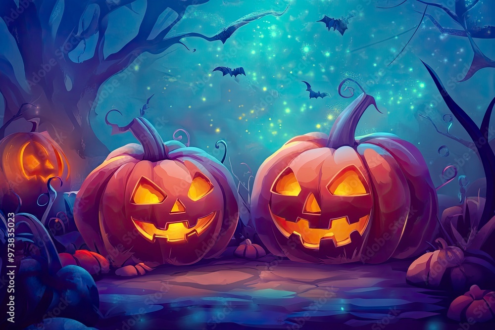 Halloween event background with charming upscale pumpkins. Premium illustration for banners, posters, greetings and Halloween celebrations , ai Halloween event background with charming upscale pumpkins. Premium illustration for banners, posters, greetings and Halloween celebrations , ai