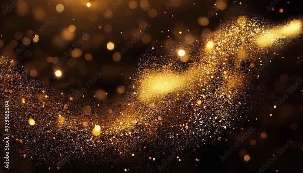 Fototapeta premium abstract background featuring shimmering gold glitter and bokeh lights