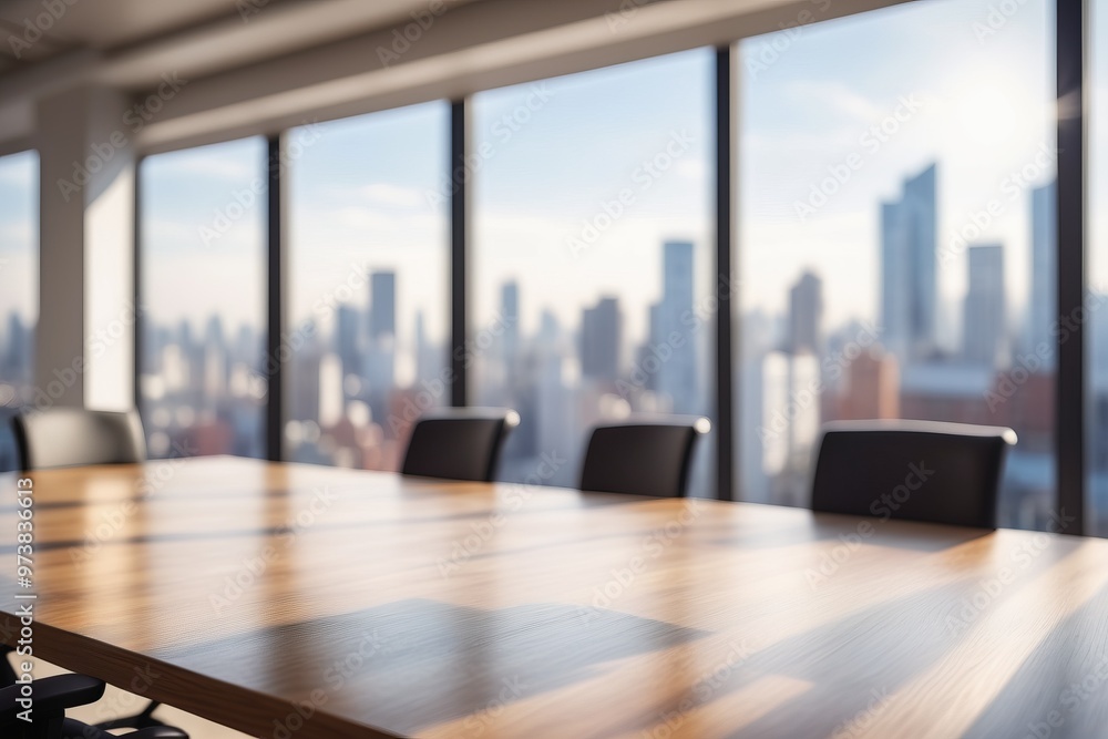 Contemporary boardroom with empty chairs and a table, perfect for business meetings or conferences Contemporary boardroom with empty chairs and a table, perfect for business meetings or conferences