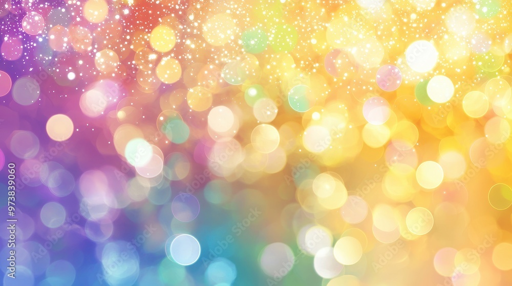 Abstract Blurred Bokeh Background with Rainbow Colors and Glitter Abstract Blurred Bokeh Background with Rainbow Colors and Glitter