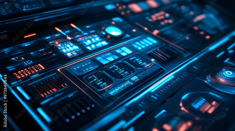 Futuristic Interface Design - 3D Illustration Futuristic Interface Design - 3D Illustration