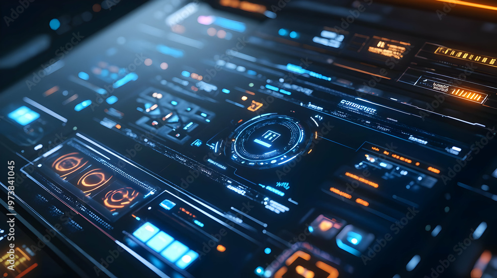 Futuristic Interface Design - 3D Illustration Futuristic Interface Design - 3D Illustration