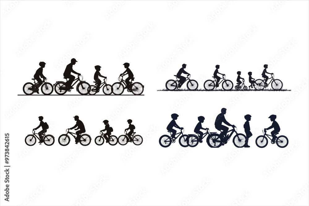 Black silhouettes of BMX rider jumping on a white background Pro Vector Black silhouettes of BMX rider jumping on a white background Pro Vector