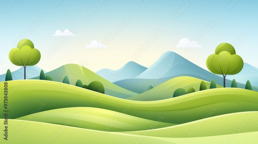 Obraz premium Mountainous Landscape with Rolling Hills