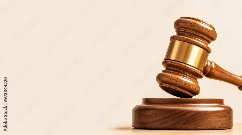 Wooden Gavel on Sound Block with Copy Space Wooden Gavel on Sound Block with Copy Space