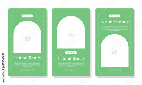 beauty and cosmetic template for social media or poster vector template design. Potrait template with image area