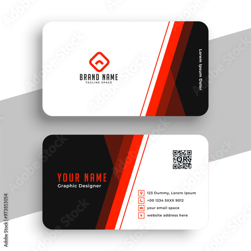 black and white company identity card layout for business promo