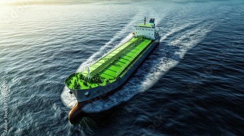 Renewable fuel transport by specialized tanker, showcasing green energy solutions photo