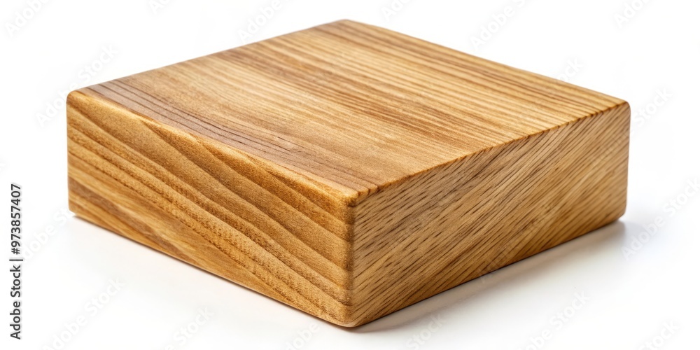 Solid wood block with a warm, earthy tone and a visible grain pattern, perfect for adding a natural Solid wood block with a warm, earthy tone and a visible grain pattern, perfect for adding a natural