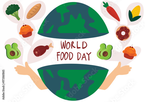 happy world food day, illustration, vector